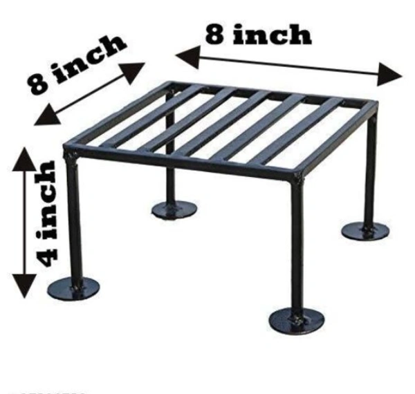 Square Iron Planter Stand Pack of 2 - Free Size, Black, Iron, Pack of 2